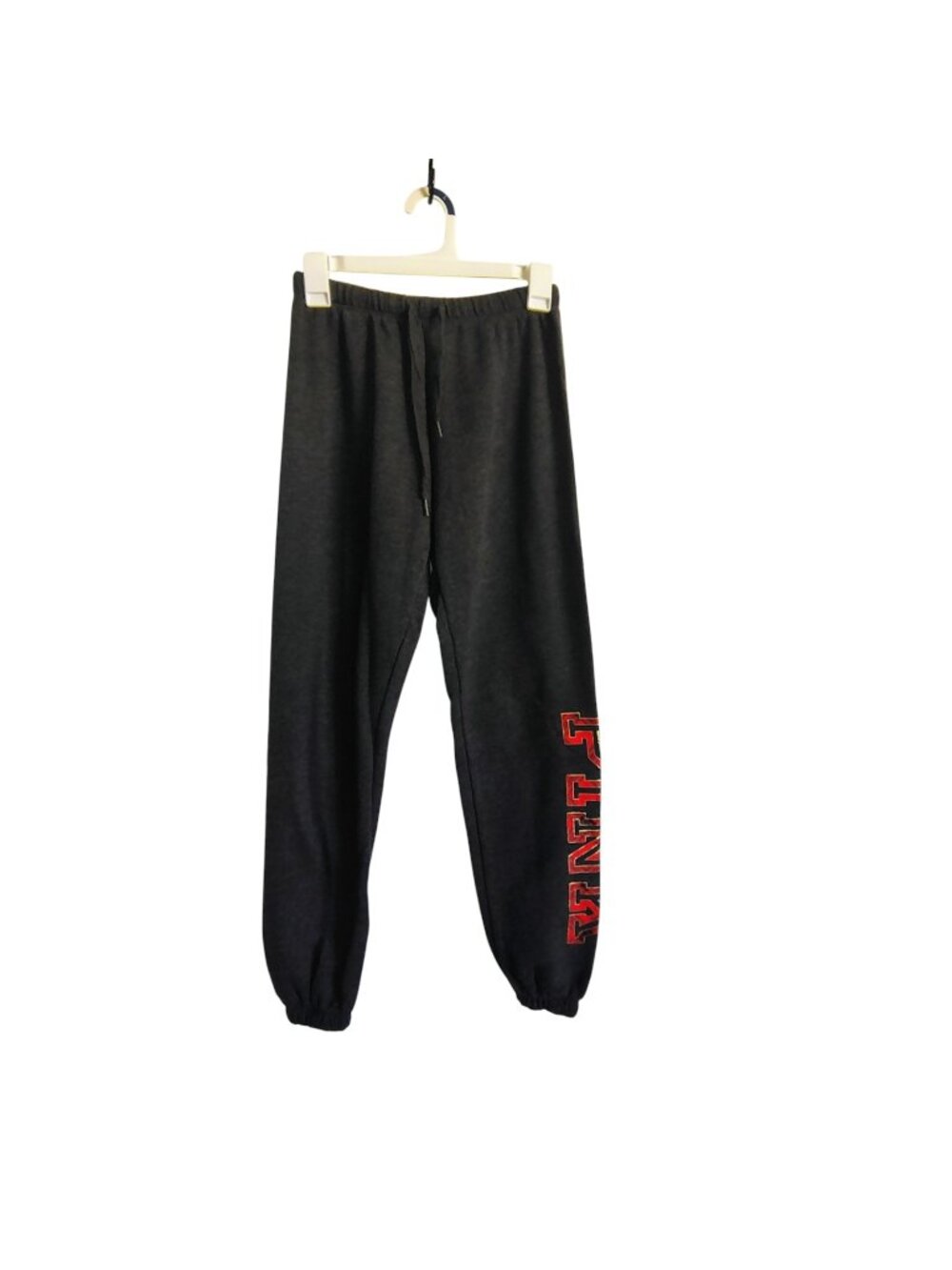 Pink Jogger Womens Extra Small Black Drawstring Relaxed Fleece Red Logo